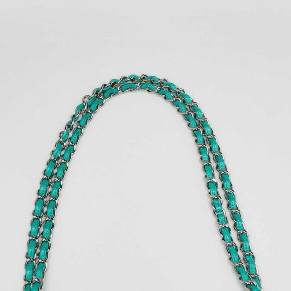 Chanel Green Quilted Lambskin Leather Classic Jumbo Double Flap Bag - Picture 7 of 12